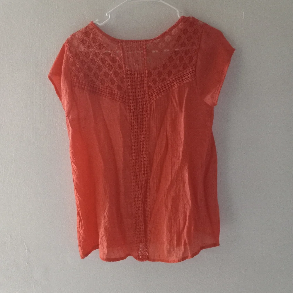 Mine Orange Blouse sz Medium - Picture 3 of 3